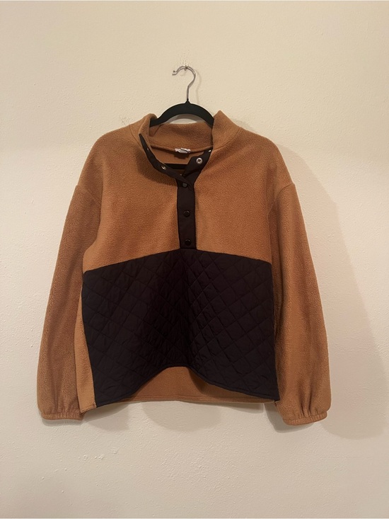 J. Crew Jackets & Blazers - J. Crew Brown and Black Quilted Sweatshirt